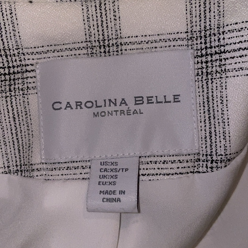 Carolina Belle Montreal Women's Plaid Open Front
Blazer Black White Size XS - Picture 5 of 6